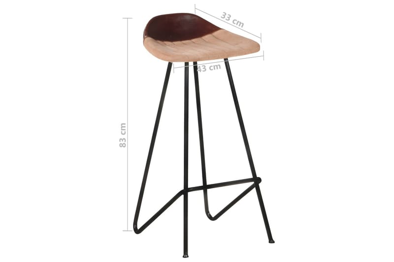Barstolar 2 st brun äkta skinn - Brun - Möbler - Matplats - Barmöbler - Barstolar