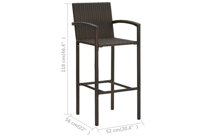 Barstolar 2 st brun konstrotting - Brun - Möbler - Matplats - Barmöbler - Barstolar