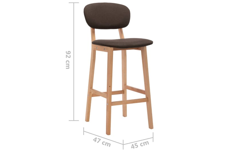 Barstolar 2 st brun tyg - Brun - Möbler - Matplats - Barmöbler - Barstolar