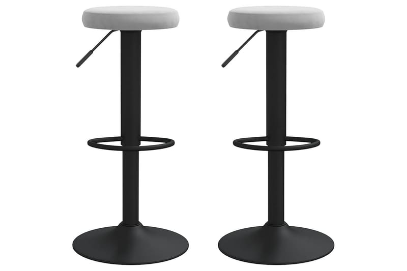 Barstolar 2 st ljusgrå sammet - Grå - Möbler - Matplats - Barmöbler - Barstolar