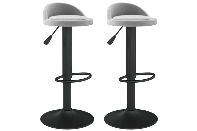 Barstolar 2 st ljusgrå sammet - Grå - Möbler - Matplats - Barmöbler - Barstolar
