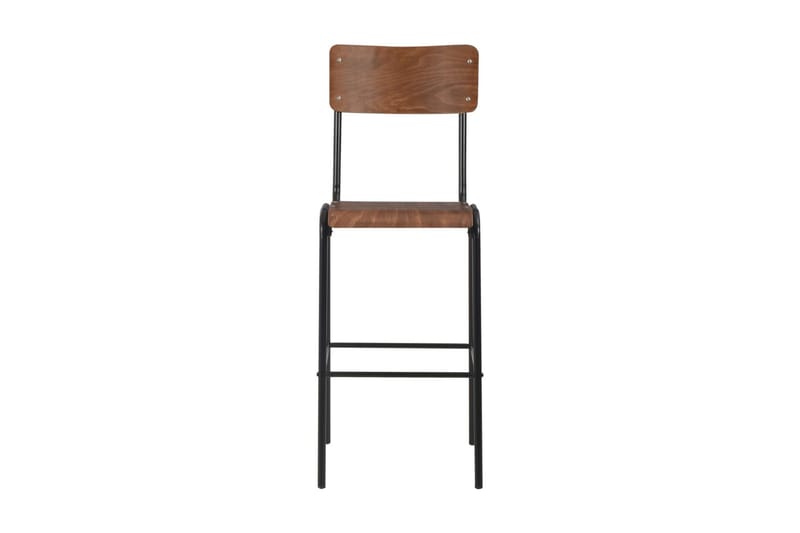 Barstolar 2 st massiv plywood stål brun - Brun - Möbler - Matplats - Barmöbler - Barstolar