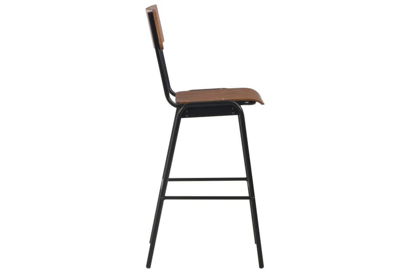 Barstolar 2 st massiv plywood stål brun - Brun - Möbler - Matplats - Barmöbler - Barstolar