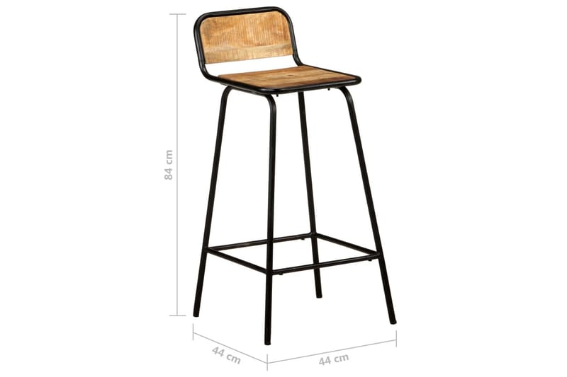Barstolar 2 st massivt mangoträ - Brun - Möbler - Matplats - Barmöbler - Barstolar