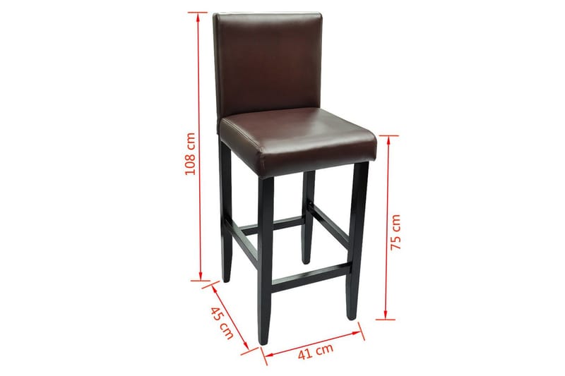 Barstolar 2 st mörkbrun konstläder - Brun - Möbler - Matplats - Barmöbler - Barstolar