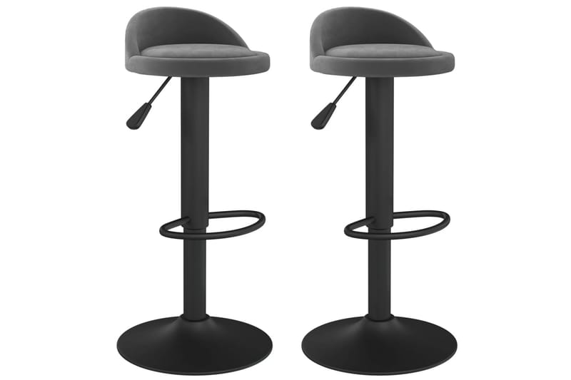Barstolar 2 st mörkgrå sammet - Grå - Möbler - Matplats - Barmöbler - Barstolar