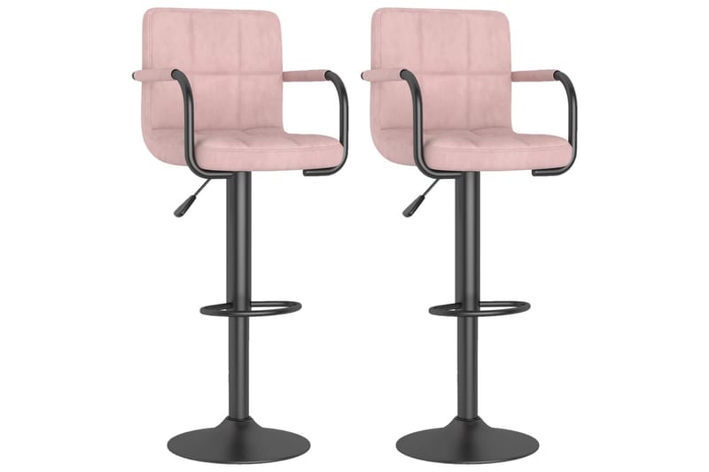 Barstolar 2 st rosa sammet - Rosa - Möbler - Matplats - Barmöbler - Barstolar