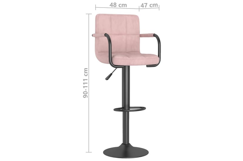 Barstolar 2 st rosa sammet - Rosa - Möbler - Matplats - Barmöbler - Barstolar