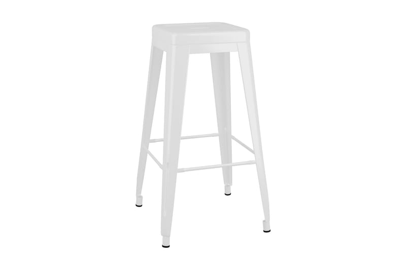 Barstolar 2 st stapelbara vit metall - Vit - Möbler - Matplats - Barmöbler - Barstolar