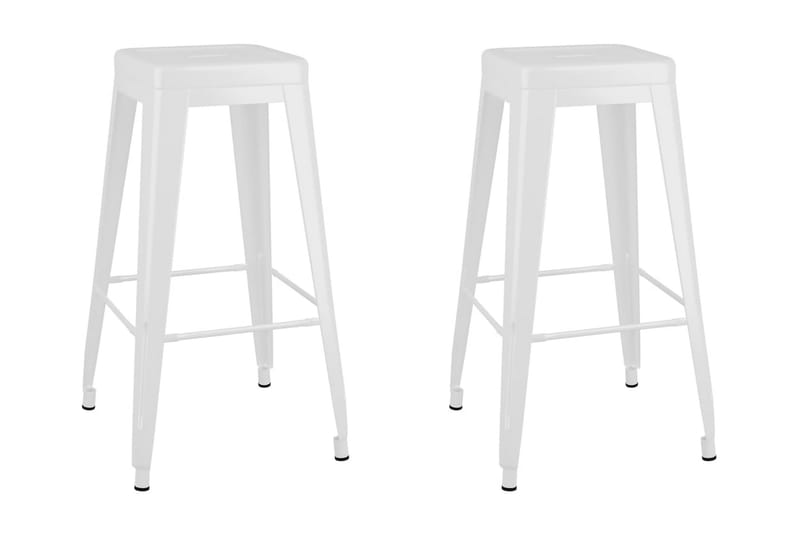 Barstolar 2 st stapelbara vit metall - Vit - Möbler - Matplats - Barmöbler - Barstolar