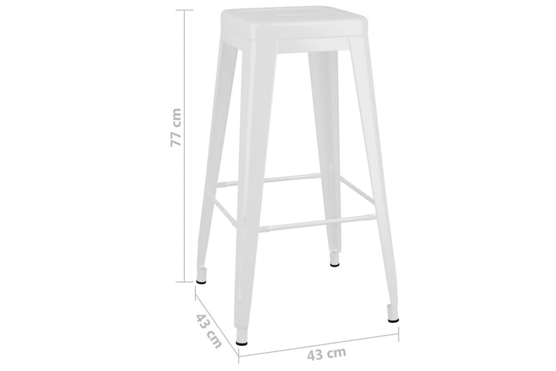 Barstolar 2 st stapelbara vit metall - Vit - Möbler - Matplats - Barmöbler - Barstolar