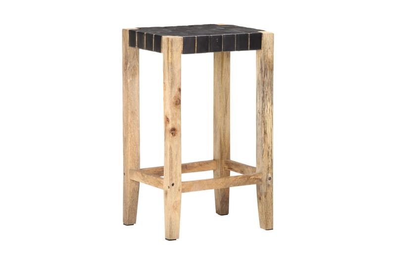 Barstolar 2 st svart äkta läder 75 cm - Svart - Möbler - Matplats - Barmöbler - Barstolar