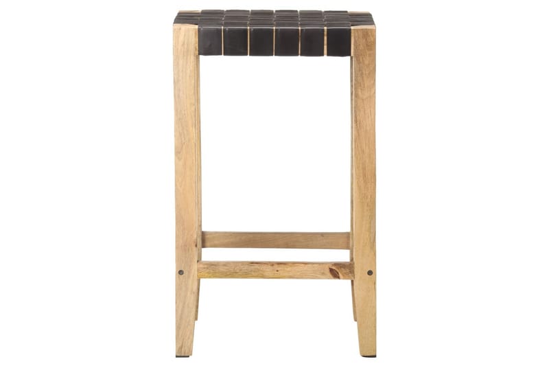Barstolar 2 st svart äkta läder 75 cm - Svart - Möbler - Matplats - Barmöbler - Barstolar