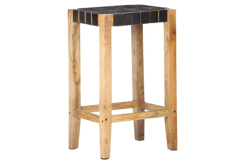 Barstolar 2 st svart äkta läder 75 cm - Svart - Möbler - Matplats - Barmöbler - Barstolar