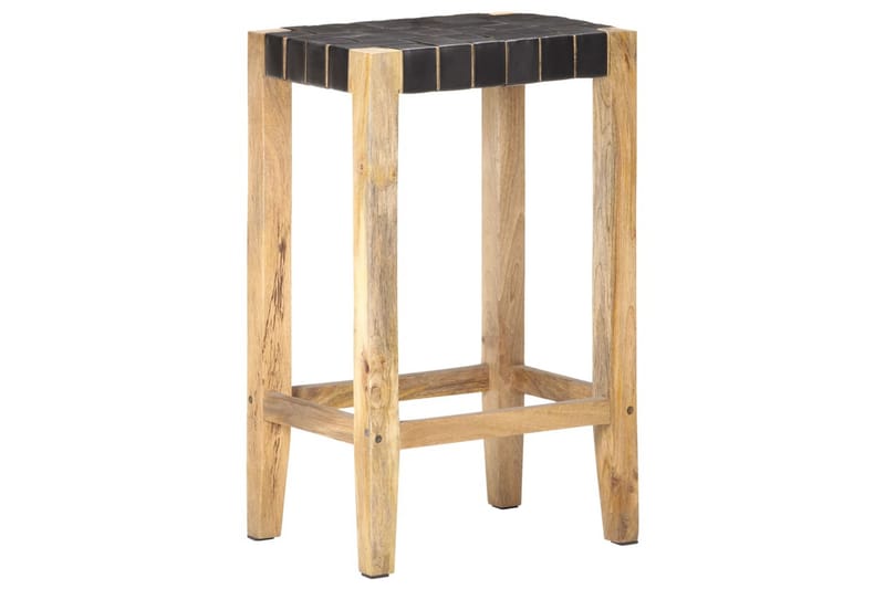 Barstolar 2 st svart äkta läder 75 cm - Svart - Möbler - Matplats - Barmöbler - Barstolar