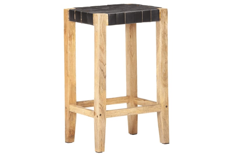 Barstolar 2 st svart äkta läder 75 cm - Svart - Möbler - Matplats - Barmöbler - Barstolar
