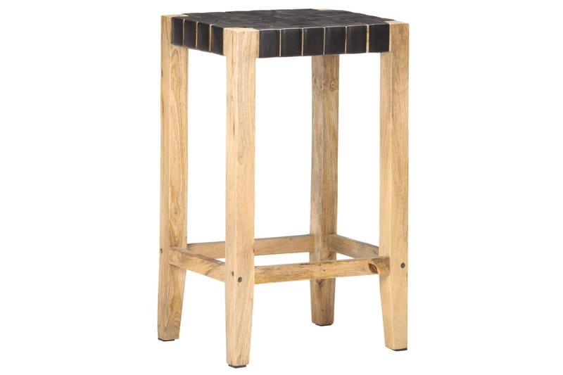 Barstolar 2 st svart äkta läder 75 cm - Svart - Möbler - Matplats - Barmöbler - Barstolar