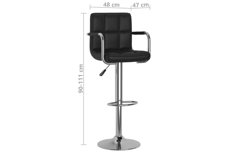 Barstolar 2 st svart konstläder - Svart - Möbler - Matplats - Barmöbler - Barstolar