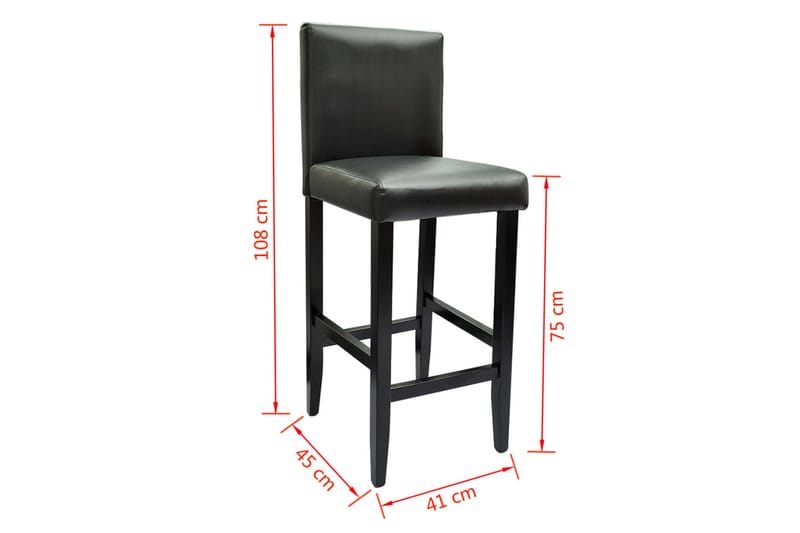 Barstolar 2 st svart konstläder - Svart - Möbler - Matplats - Barmöbler - Barstolar