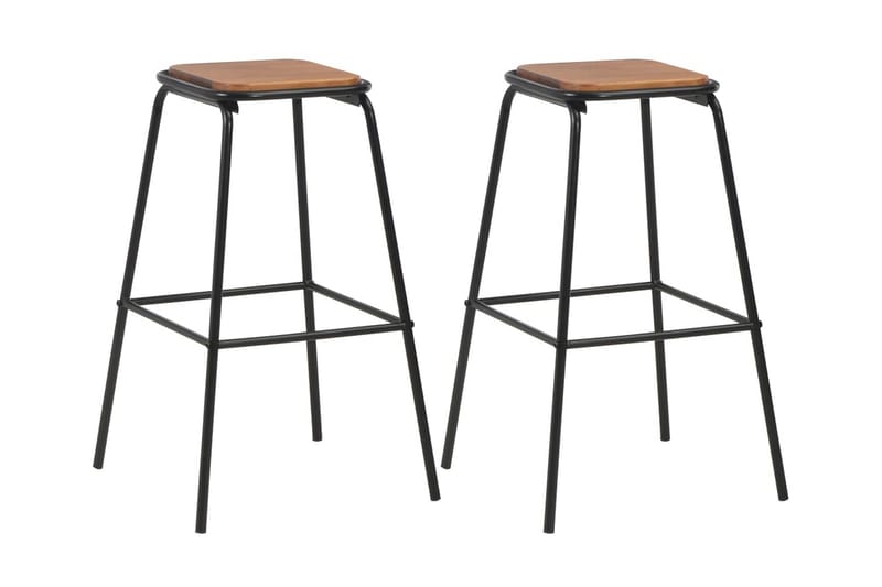 Barstolar 2 st svart massiv furu och stål - Svart - Möbler - Matplats - Barmöbler - Barstolar