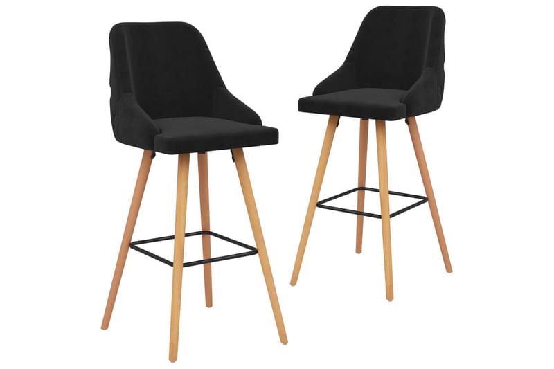 Barstolar 2 st svart sammet - Svart - Möbler - Matplats - Barmöbler - Barstolar