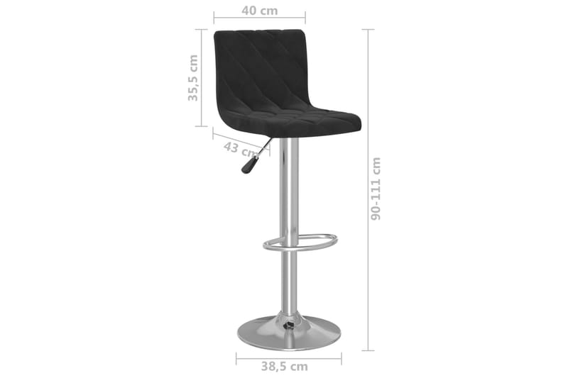 Barstolar 2 st svart sammet - Svart - Möbler - Matplats - Barmöbler - Barstolar