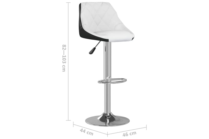 Barstolar 2 st vit och svart konstläder - Svart - Möbler - Matplats - Barmöbler - Barstolar
