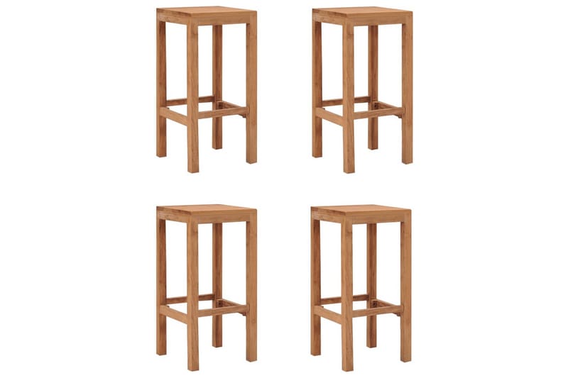 Barstolar 4 st massiv teak - Brun - Möbler - Matplats - Barmöbler - Barstolar