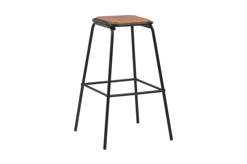 Barstolar 4 st svart massiv furu och stål - Brun - Möbler - Matplats - Barmöbler - Barstolar