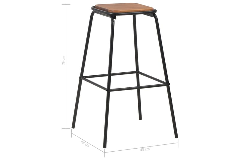 Barstolar 4 st svart massiv furu och stål - Brun - Möbler - Matplats - Barmöbler - Barstolar
