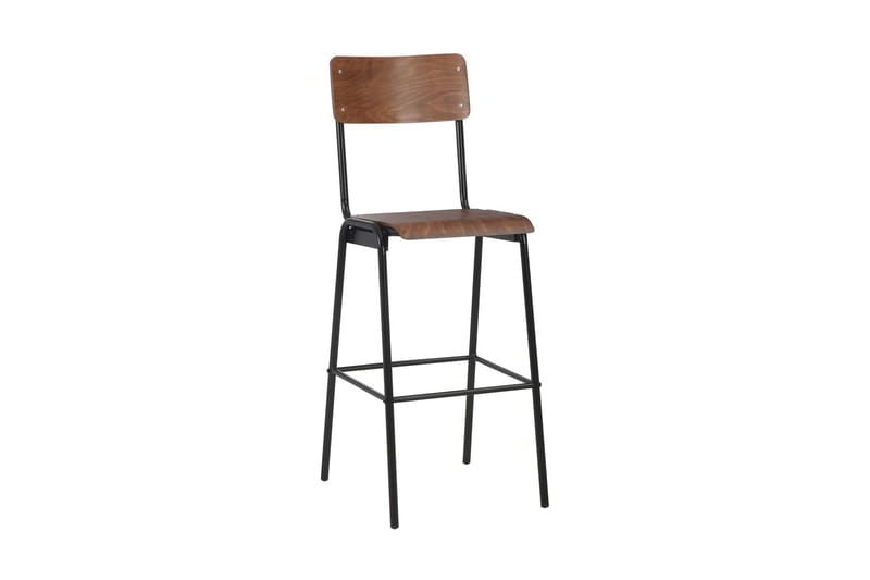 Barstolar 4 st vit massiv plywood stål - Brun - Möbler - Matplats - Barmöbler - Barstolar