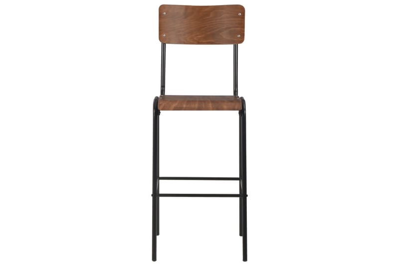 Barstolar 4 st vit massiv plywood stål - Brun - Möbler - Matplats - Barmöbler - Barstolar