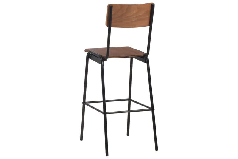 Barstolar 4 st vit massiv plywood stål - Brun - Möbler - Matplats - Barmöbler - Barstolar