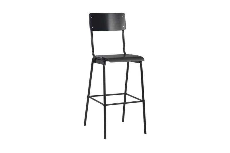 Barstolar 6 st svart massiv plywood stål - Svart - Möbler - Matplats - Barmöbler - Barstolar