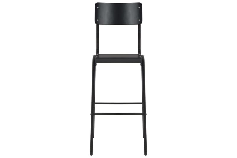 Barstolar 6 st svart massiv plywood stål - Svart - Möbler - Matplats - Barmöbler - Barstolar