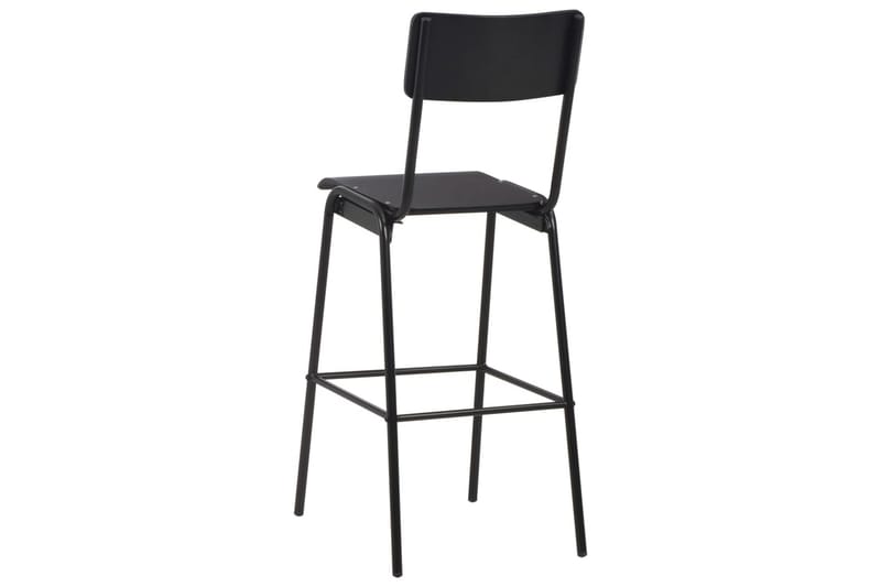 Barstolar 6 st svart massiv plywood stål - Svart - Möbler - Matplats - Barmöbler - Barstolar