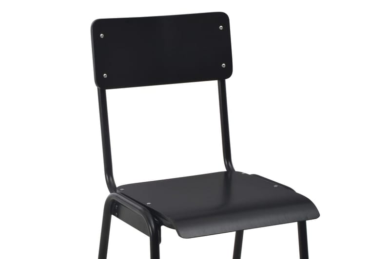 Barstolar 6 st svart massiv plywood stål - Svart - Möbler - Matplats - Barmöbler - Barstolar