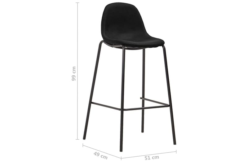 Barstolar 6 st svart tyg - Svart - Möbler - Matplats - Barmöbler - Barstolar