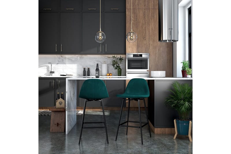 Calvin Barstol Grön/Sammet - Dorel Home - Möbler - Matplats - Barmöbler - Barstolar