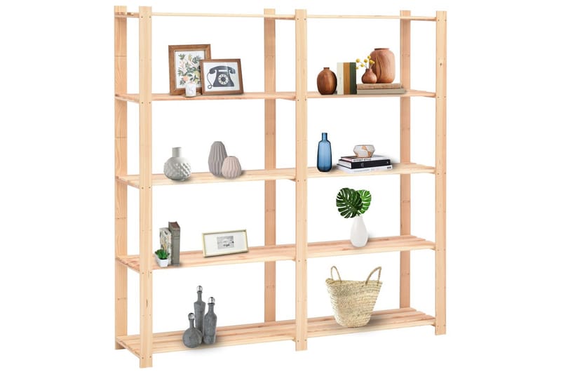 Förvaringshylla 5 hyllor 10 st 170x38x170 cm massiv furu 500 - Beige - Möbler - Matplats - Barmöbler - Barstolar