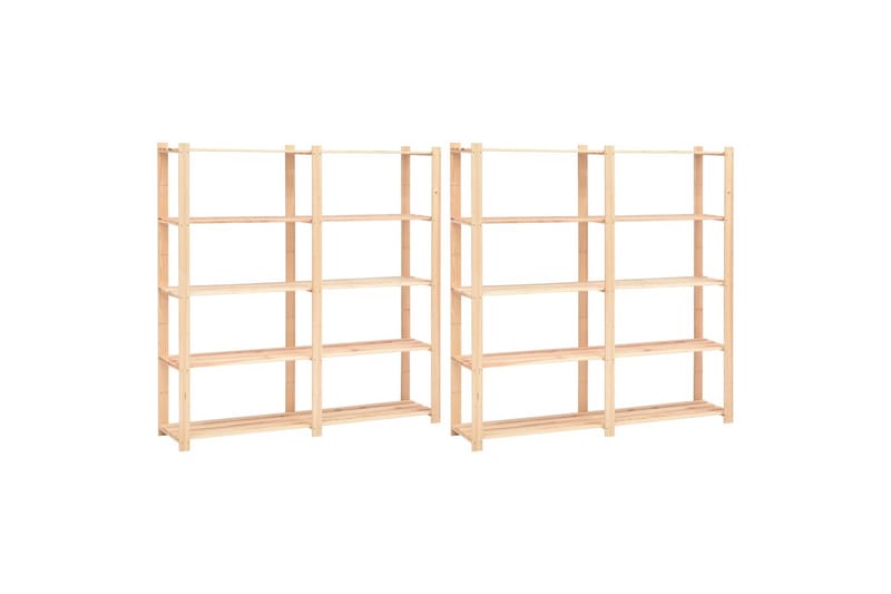Förvaringshylla 5 hyllor 2 st 170x38x170 cm massiv furu 500 - Beige - Möbler - Matplats - Barmöbler - Barstolar