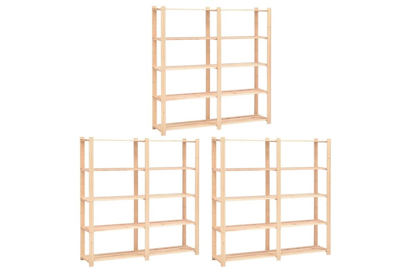 Förvaringshylla 5 hyllor 3 st 170x38x170 cm furu 500 kg - Beige - Möbler - Matplats - Barmöbler - Barstolar