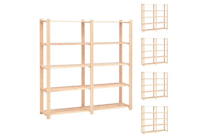 Förvaringshylla 5 hyllor 5 st 170x38x170 cm massiv furu 500 - Beige - Möbler - Matplats - Barmöbler - Barstolar