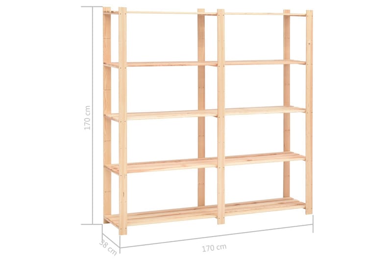 Förvaringshylla 5 hyllor 5 st 170x38x170 cm massiv furu 500 - Beige - Möbler - Matplats - Barmöbler - Barstolar