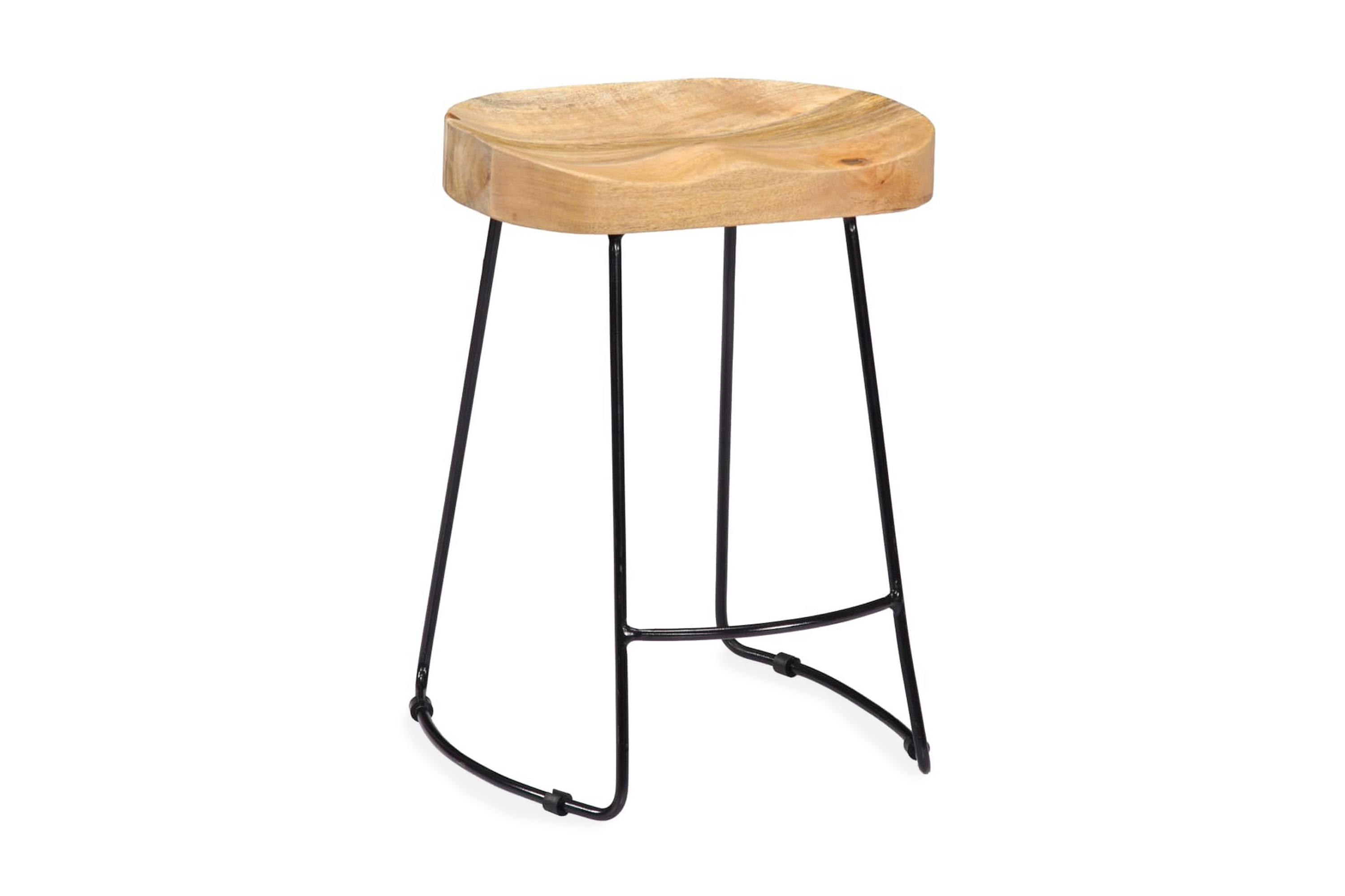 gavin-barstolar 2 st massivt mangoträ - brun