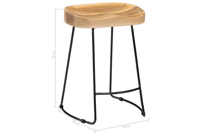 Gavin-barstolar 2 st massivt mangoträ - Brun - Möbler - Matplats - Barmöbler - Barstolar