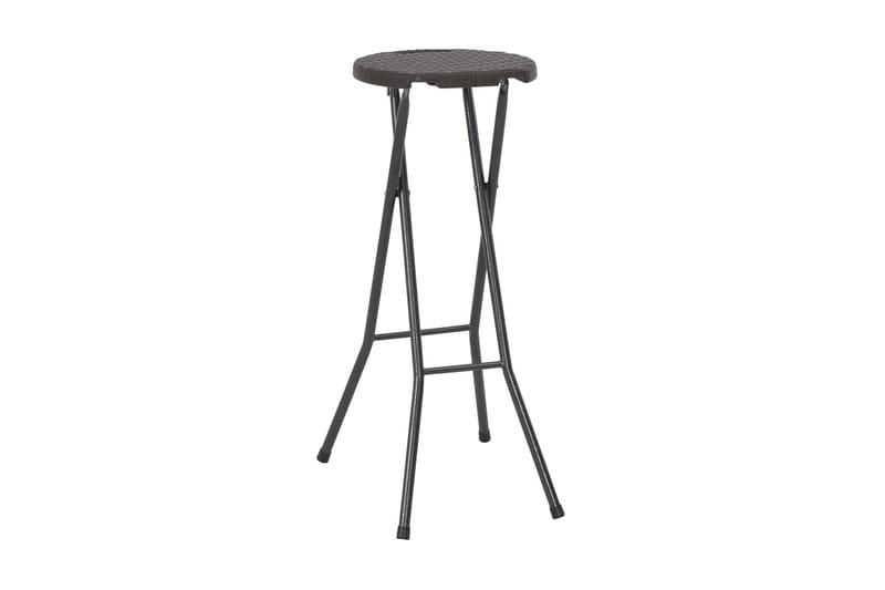 Hopfällbara barstolar 2 st HDPE och stål konstrotting brun - Brun - Möbler - Matplats - Barmöbler - Barstolar