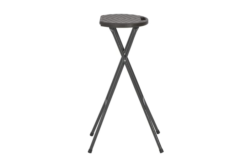 Hopfällbara barstolar 2 st HDPE och stål konstrotting brun - Brun - Möbler - Matplats - Barmöbler - Barstolar