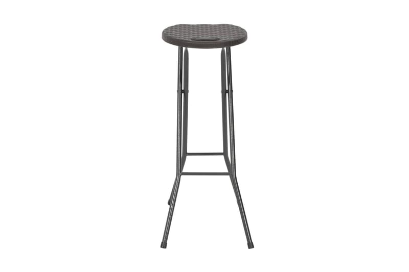 Hopfällbara barstolar 2 st HDPE och stål konstrotting brun - Brun - Möbler - Matplats - Barmöbler - Barstolar