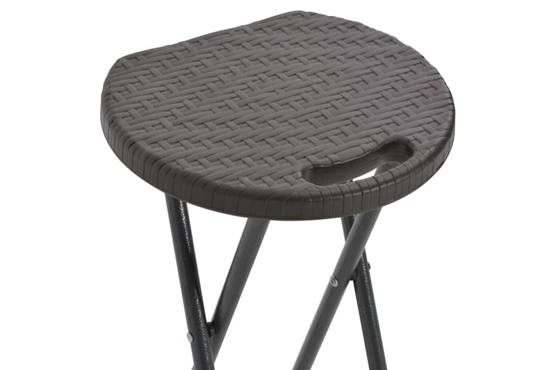 Hopfällbara barstolar 2 st HDPE och stål konstrotting brun - Brun - Möbler - Matplats - Barmöbler - Barstolar